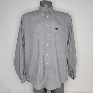 VTG FACCONABLE Mens Button Down Dress Shirt Large Checked Lightweight Cotton USA